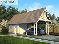 C-039-1S проект одноэтажного каркасного гаража размером 4 на 10 