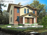 D-128-3P проект двухэтажного коттеджа из газобетона размером 16 на 10 