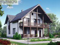 D-168-1P проект двухэтажного дома из пеноблоков размером 10 на 11