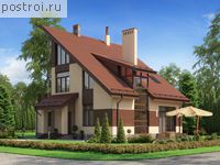 E-168-1P проект одноэтажного дома из пеноблоков с мансардой размером 13 на 14 