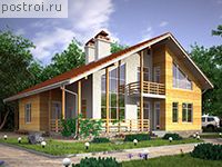 E-231-1P проект одноэтажного дома из газобетона с мансардой размером 17 на 16 