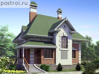 F-131-1P проект одноэтажного дома из газобетона с мансардой размером 12 на 9