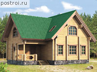 F-154-1D проект двухэтажного деревянного коттеджа из бревна размером 11 на 10 