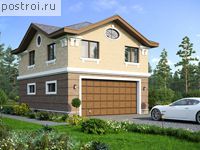 G-089-2P проект двухэтажного гаража из пеноблока размером 9 на 7 