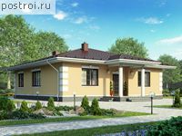 G-121-1P проект одноэтажного коттеджа из газобетона размером 12 на 12