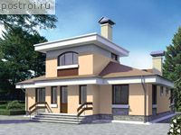 G-128-1P проект одноэтажного коттеджа из газобетона с мансардой размером 13 на 13 