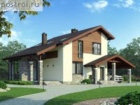 G-175-1P проект одноэтажного дома из пеноблоков с мансардой и гаражом размером 11 на 12