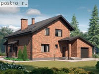 G-192-1P проект двухэтажного коттеджа из пенобетона с гаражом размером 9 на 14