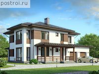 G-249-1P проект двухэтажного дома из газобетона с гаражом размером 10 на 18 