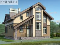 I-183-1K проект одноэтажного дома из кирпича с мансардой размером 13 на 11 