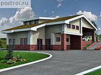 K-276-1P проект одноэтажного гаража из пеноблоков с мансардой размером 18 на 17 