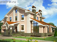 K-323-1P проект двухэтажного дома из пенобетона с цоколем размером 10 на 18 
