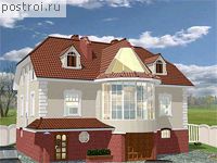 K-330-1P проект двухэтажного дома из пенобетона с мансардой и гаражом размером 10 на 14 