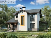 L-167-1P проект двухэтажного дома из пеноблоков размером 14 на 13 