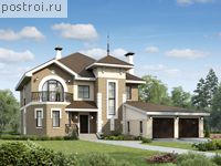 L-209-2K проект двухэтажного дома из кирпича с гаражом размером 19 на 17