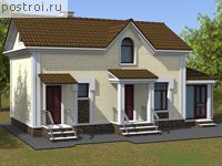 M-089-1P проект одноэтажной бани из пеноблока с мансардой размером 6 на 10 