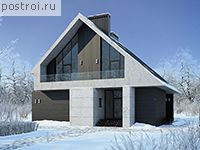 M-191-1K проект одноэтажного коттеджа из кирпича с мансардой размером 13 на 12 