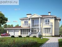 N-409-1K проект двухэтажного дома из кирпича с гаражом размером 20 на 21 