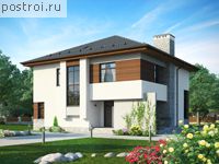 O-221-1K проект двухэтажного коттеджа из кирпича размером 14 на 14 