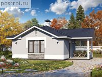 P-056-2P проект одноэтажной бани из пеноблока размером 6 на 9 