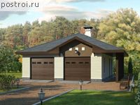 P-059-1P проект одноэтажного гаража из пеноблока размером 9 на 9