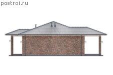 P-101-1P проект коттеджа из пенобетона размером 13 на 14 - вид справа P-101-1P проект коттеджа из пенобетона размером 13 на 14 - вид справа