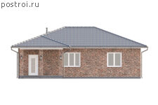P-101-1P проект коттеджа из пенобетона размером 13 на 14 - вид сзади P-101-1P проект коттеджа из пенобетона размером 13 на 14 - вид сзади
