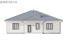 P-101-2P проект коттеджа из пенобетона размером 15 на 17 - вид спереди P-101-2P проект коттеджа из пенобетона размером 15 на 17 - вид спереди