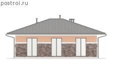P-106-1P проект коттеджа из пенобетона размером 13 на 12 - вид сзади P-106-1P проект коттеджа из пенобетона размером 13 на 12 - вид сзади