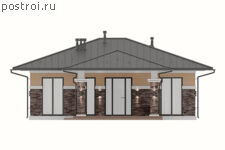 P-130-1P проект коттеджа из газобетона размером 13 на 18 - вид спереди P-130-1P проект коттеджа из газобетона размером 13 на 18 - вид спереди