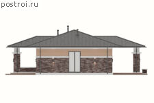 P-130-1P проект коттеджа из газобетона размером 13 на 18 - вид справа P-130-1P проект коттеджа из газобетона размером 13 на 18 - вид справа