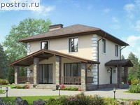 P-135-1P проект двухэтажного дома из газобетона размером 10 на 9