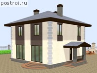 P-145-1P проект двухэтажного дома из газобетона размером 13 на 12