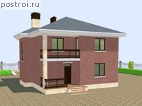 P-153-1P проект двухэтажного коттеджа из пеноблоков размером 11 на 11