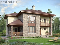 P-184-1P проект двухэтажного дома из пеноблоков размером 13 на 11 