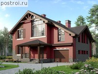 U-240-4P проект одноэтажного дома из газобетона с мансардой и гаражом размером 14 на 12