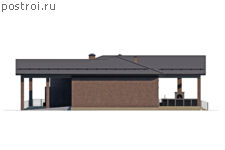 P-298-1P проект одноэтажного дома из пеноблоков с подвалом и гаражом размером 24 на 22 - вид справа P-298-1P проект одноэтажного дома из пеноблоков с подвалом и гаражом размером 24 на 22 - вид справа
