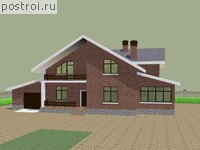 P-317-1K проект двухэтажного дома из кирпича с гаражом размером 23 на 12