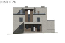 P-435-1P проект дома из газобетона с цоколем размером 18 на 26 - вид спереди P-435-1P проект дома из газобетона с цоколем размером 18 на 26 - вид спереди
