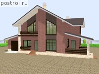 R-178-1P проект двухэтажного дома из пеноблоков с гаражом размером 18 на 10