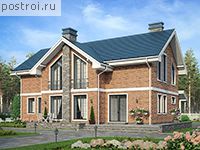 R-190-1K проект двухэтажного коттеджа из кирпича размером 15 на 12 