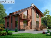 R-194-3K проект двухэтажного коттеджа из кирпича размером 10 на 15 