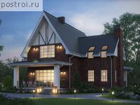 R-204-1K проект двухэтажного дома из кирпича размером 15 на 14 