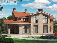 R-247-1P проект одноэтажного дома из газобетона с мансардой размером 18 на 12 