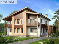 R-262-1P проект двухэтажного дома из пеноблоков размером 13 на 13 