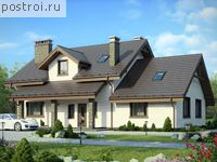 R-326-1K проект двухэтажного дома из кирпича с подвалом и мансардой размером 17 на 10