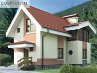 T-073-1K проект одноэтажного дома из кирпича с мансардой размером 9 на 6 