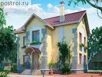 T-111-1K проект двухэтажного коттеджа из кирпича размером 10 на 9 