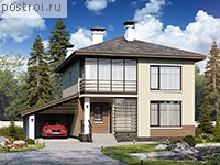 T-126-3P проект двухэтажного дома из газобетона с гаражом размером 10 на 12 