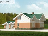 T-238-1K проект одноэтажного дома из кирпича с мансардой и гаражом размером 11 на 18 